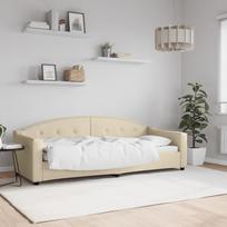Vidaxl Sofa Z Funkcją Spania, Kremowa, 80X200 Cm, Obita Tkaniną