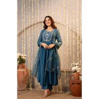 Indian Pakistani Ethnic Salwar Kameez Beautiful Women's Kurta Pant Dupatta Set S