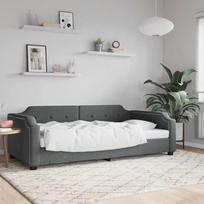 Vidaxl Sofa Z Funkcją Spania, Ciemnoszara, 80X200 Cm, Obita Tkaniną