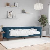 Vidaxl Sofa Z Materacem Do Spania, Niebieska, 80X200 Cm, Aksamit