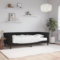Vidaxl Sofa Z Materacem Do Spania, Czarna, 90X190 Cm, Aksamit