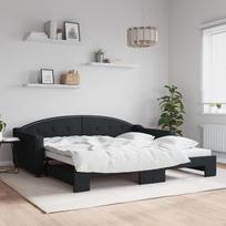 Vidaxl Sofa Rozsuwana, Czarna, 100X200 Cm, Tkanina