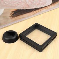 A95D-Square 3D Albums Floating Frame Holder Coin Box Jewelry Display Show Case, 9X9cm (With Base) juoda