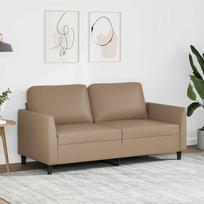 Vidaxl 2-Osobowa Sofa, Kolor Cappuccino, 140 Cm, Sztuczna Skóra