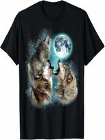 3 Wolf Moon Howling Wolf Head Funny Wolves For unisex Wounisex T-Shirt S