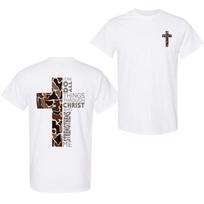 Unisex T-shirt,  Camo Cross Design With Philippians 4:13 Verse, Perfect For Faithful Believers And Outdoorsmen S