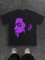 Handsome Men S Side Face Printed Casual Crew Neck T-Shirt For Unisex L