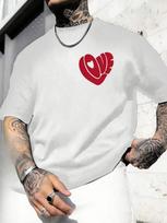 Heart - Shaped Love Print 1Pcs Round Neck Short Sleeve T-Shirt For Unisex XXL