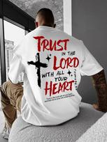 This unisex T-shirt features a cross-letter print crew neck design and is suitable for everyday wear in all seasons. XXL
