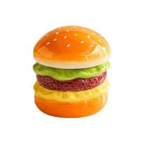 Ceramic Toothpick Jar Dust-proof Dental Floss Box Funny Hamburger Toothpick Holder  Bedroom Hamburger