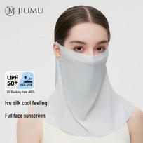 JIUMU Women's Ice Silk UV Protection Full Face Mask