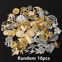 Mix 10/20/30/50pcs Plant Charm Tree Of Life Rose Sunflower Leaf Pendant Charms For Jewelry Making Bulk DIY Accessories Materials