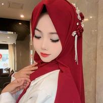Elegant Pearl Chiffon Head Wraps Long Solid Color Rhinestone Chiffon Scarf Gauze Breathable Islamic Headscarf