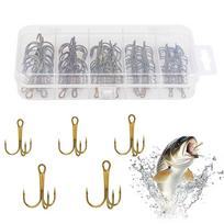 80Pcs High Carbon Steel Treble Hook Fishing Treble Hook Triple Barbed Steel Fish Hook for Saltwater Freshwater Fishing China Mainland