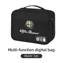 Car Digital Storage Bag Portable Cable For Alfa Romeo 159 Giulietta Giulia 147 Mito 156 166 GT Stelvio F1 Brera Volante Tonale
