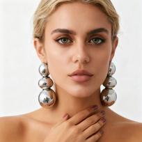 Vintage Exaggerated Round Pendant Earrings Multilayer Geometric Bohemian Dangle Earring Gold Drop Earrings Women Accessories