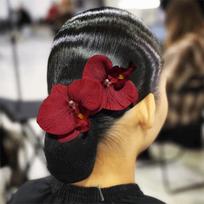 New Large Size Orchid Flower Hair Clip Flower Pattern Pink Color Barrettes Ornament Cloth Dance Hair Accessories