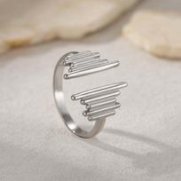 New Simplicity Stainless Steel Lines Opening Rings for Men Women Classic Geometric Finger Rings Charm Jewelry Accessories Gifts