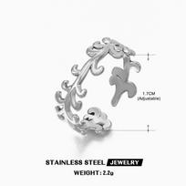 Stainless Steel Rattan Shaped Design Rings for Women Men Popular Simplicity No Fading Opening Rings Holiday Jewelry Accessories