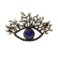 Fashion Decoration Devil Eye Brooch Pin Crystal Pendant Vintage Rhinestone Eye Brooches Hollow Out Luxury Badge Pin Party