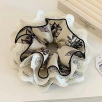 Fashion Ink Print Large Intestine Headband Satin with Wide Edge Lace Headband Floral Hair Accessory For Women