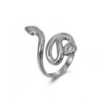 Stainless Steel Gold Color Snake Shaped Rings for Women Men Punk Adjustable Open Couple Rings Waterproof Jewelry Wholesale