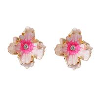 Exaggerated Drip Oil Multi-Layer Petal Earrings for Women Ladies Personalized Trend Metal Flower Earrings Jewelry Accessories
