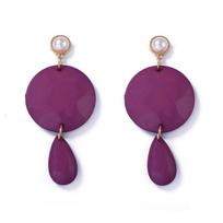Exaggerated Imitation Pearl Geometric Round Splicing Earrings for Women Lady Temperament Personality Drop Earrings Jewrely Gift
