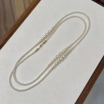 Creative Gift Exquisite Elegant Pearl Copper Charming Long Chain Double Layer Wear Pearl Choker Daily Wear