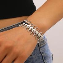 Punk Personality Metal Centipede Shaped Bracelet for Men Women New Trendy Exaggerated Wide Bangle Wild Party Jewelry Accessories