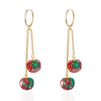 Christmas Faux Fur Ball Long Tassel Earrings for Women Creative Colorful Hairball Hanging Earrring New Year Festival Jewelry