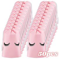 50pcs/set Eva Storage Bags With Drawstring Eyelash Reusable Plastic Toilet Travel Packing Bags Portable Cosmetic Makeup Pouch S-10x15cm