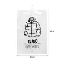 Hanging Vacuum Storage Bags Transparent Space Bags Clothes Compression Organizer Reusable Garment Protector Clothes Storage Bag 67x90cm