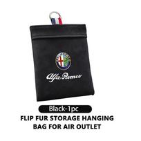 For Alfa Romeo Car Suede Storage Bag Air Vent Hanging Organizer Box Giulietta GT 159 147 156 Mito Brera Giulia Spider F1