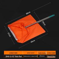 Orange Windproof Sanitation Dustpan Bag, Thick Pole, 10-Pack