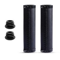 Leather Material Bike Leather Handle Cover Shock-absorbing Bike Cowhide Grip  MTB