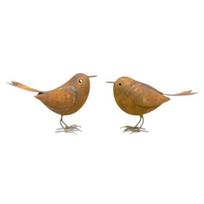 Funny Iron Art Bird Ornaments Rusty Retro Bird Statue Exquisite Small Bird Figurine  Balcony Decor 1 Pair