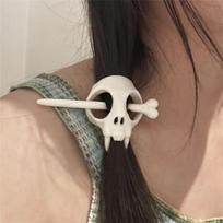 Ghost Skull Hair Sticks Skeleton Hairpin White Gothic Headwear Luminous Hairclip Halloween  Accessories Girls Hair Clasp Props