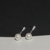 Summer 925 Sterling Silver Pearl Earrings Sparkling Zircon Water Drop Earrings Fashionable Jewelry Birthday Gift Free Shipping