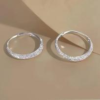 Pure Silvery Earrings For Women Frosted Sparkling Starry Circle Earrings  Valentine's Day Mother's Day Jewelry Gifts