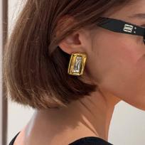 IngeSight.Z Exquisite Gold Color Square Shape Zircon Stud Earring Luxury 18K PVD Plated Stainless Steel Piercing Earring Jewelry