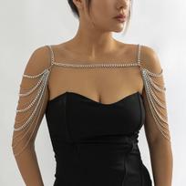 IngeSight.Z Multilayer Gold Color Metal Chains Shoulder Chain for Women Punk Long Tassel Neck Body Jewelry Party Gifts