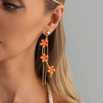 IngeSight.Z Sweet Exquisite Pink White Flower Tassel Drop Earrings Women 2026 New Trendy Wedding Party Accessories Jewelry Gift
