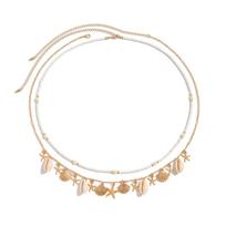 IngeSight.Z Multilayer Starfish Chains Waist Women Boho Conch Body Chains Pearl Starfish Chains Waist Summer Beach Body Jewelry