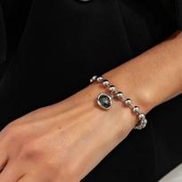 IngeSight.Z Trend Acrylic Rhinestone Pendant Necklaces Bangles Set For Women Retro Punk Metal Beaded Bracelet Daily Jewelry Gift