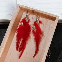 Bohemian Vintage Long Exaggerated Irregular Feather Earrings for Women Ethnic Gold Color Twist Leaf Asymmetry Earrings Jewelry