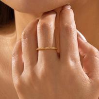 Classic Eternity Style Brass Ring for Women Delicate Sparkling Zirconia Promise Band Understated Luxury Daily Finger Jewelry 7
