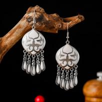 White Enamel Peacock Water Drop Feather Earrings for Women Ethnic Elegant Long Crystal Rhinestone Earring Boho Vintage Jewelry