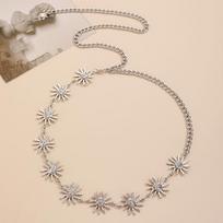 Fashion Punk Metal Sun Waist Chain For Women Personality Gold Silver Color Temperament Jean Dress Waist Versatile Decor Jewelry