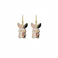 Punk Gothic Half-Face Skull Bat Cat Whale Rabbit Dangle Earrings for Women Girls Fashion Funny Halloween Jewelry Wholesale Gift